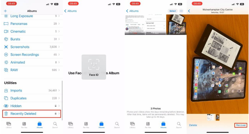 江津苹果14维修分享 iPhone14 上恢复已删除的照片 