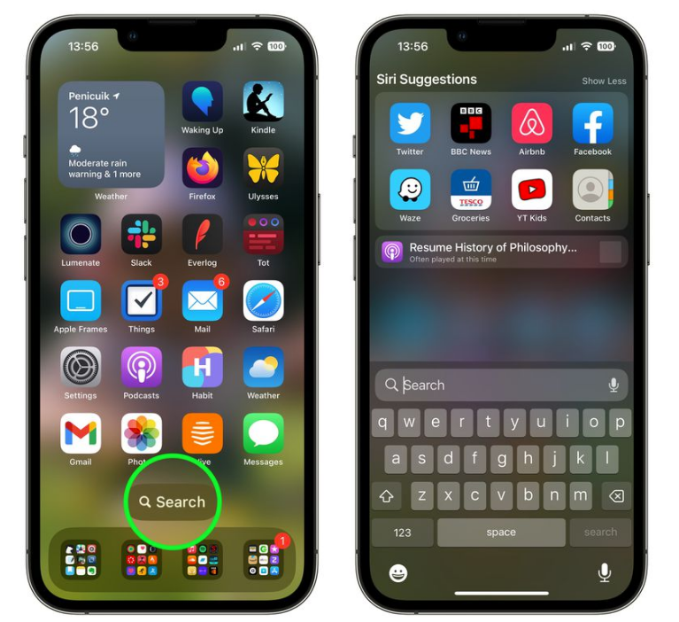 江津苹果手机维修分享升级到 iOS 16 后，如何删除主屏幕上的搜索按钮 