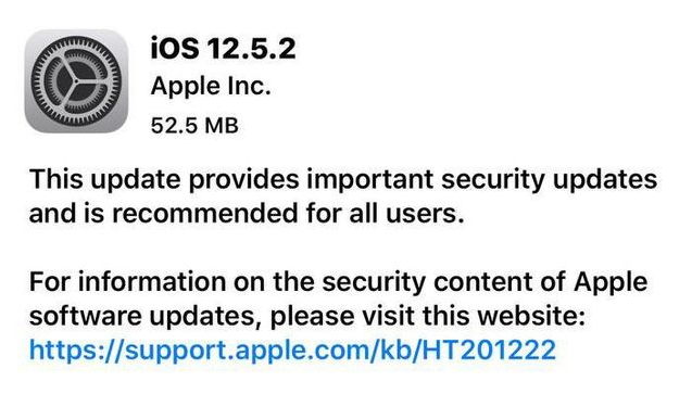 江津苹果手机维修分享iOS12.5.2发布，建议所有老苹果用户安装 